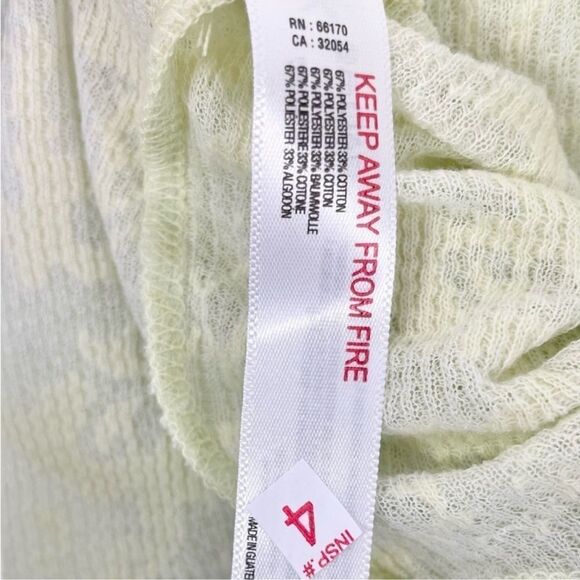 Free People XS-M Lt Green Intimately “You and I” Floral Turtleneck Thermal Top - Picture 6 of 6